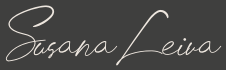 Logotipo “Susana León” sobre fondo negro